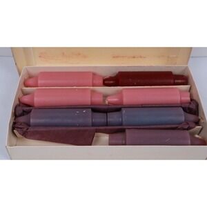 VTG Colonial Candles Cape Cod (7) Peg Bottom 5" Candles Purple Pink Cranberry